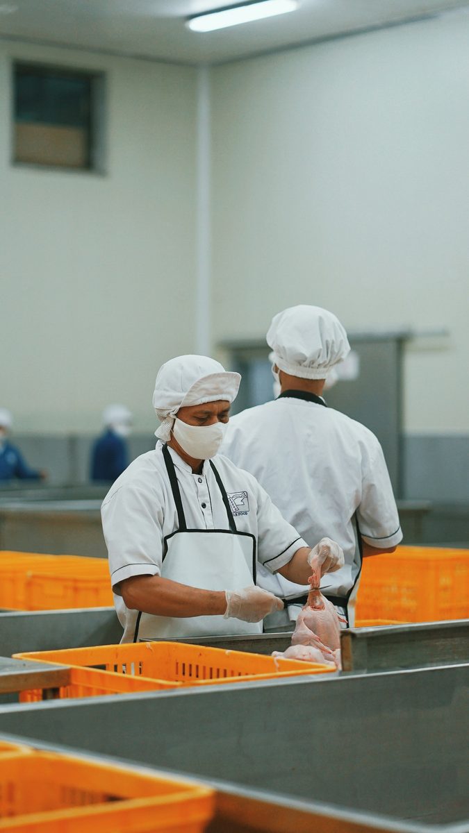 食品工場で作業するスタッフ